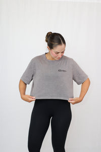 Basic Acid Wash Heavy Cropped Tee