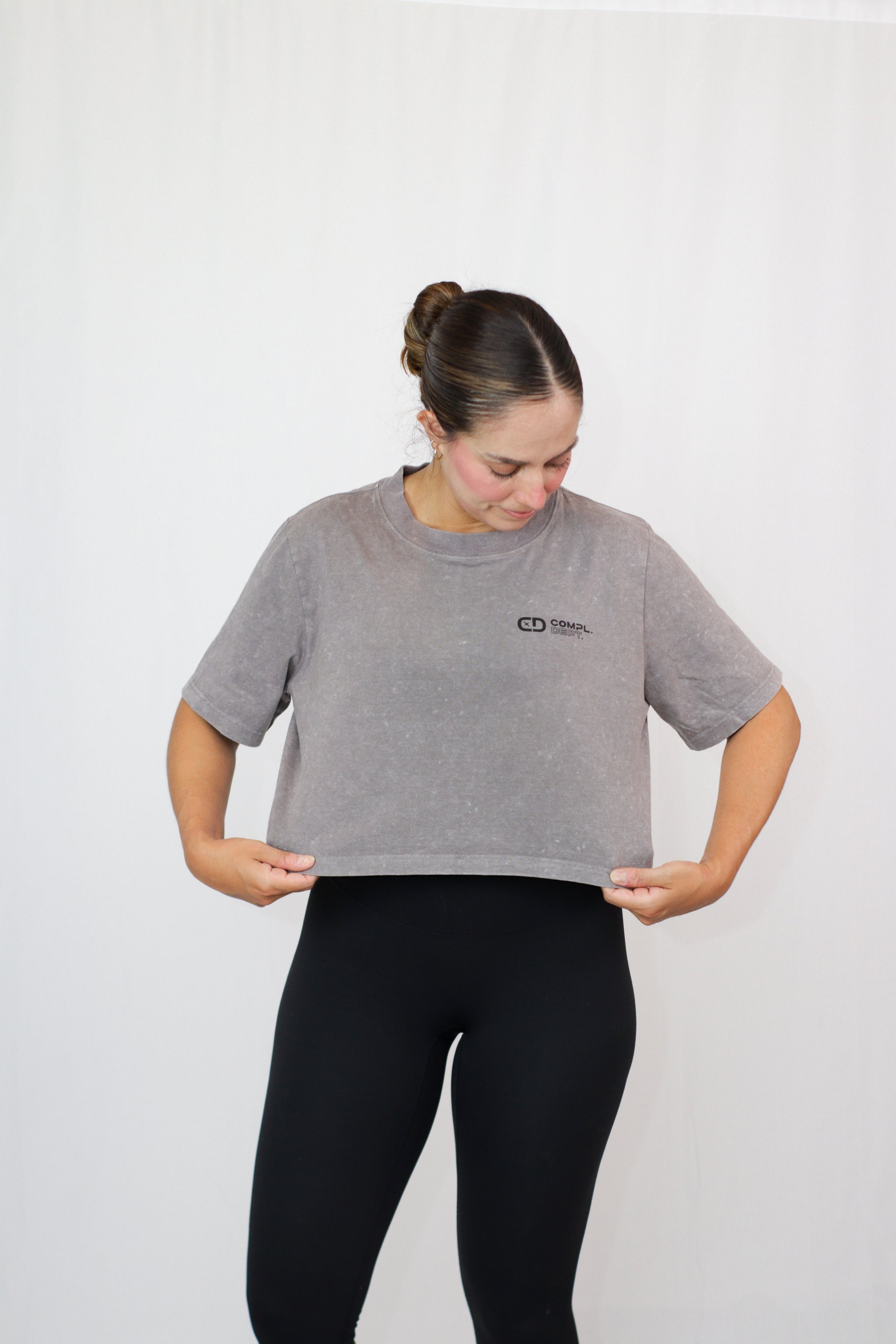 Basic Acid Wash Heavy Cropped Tee