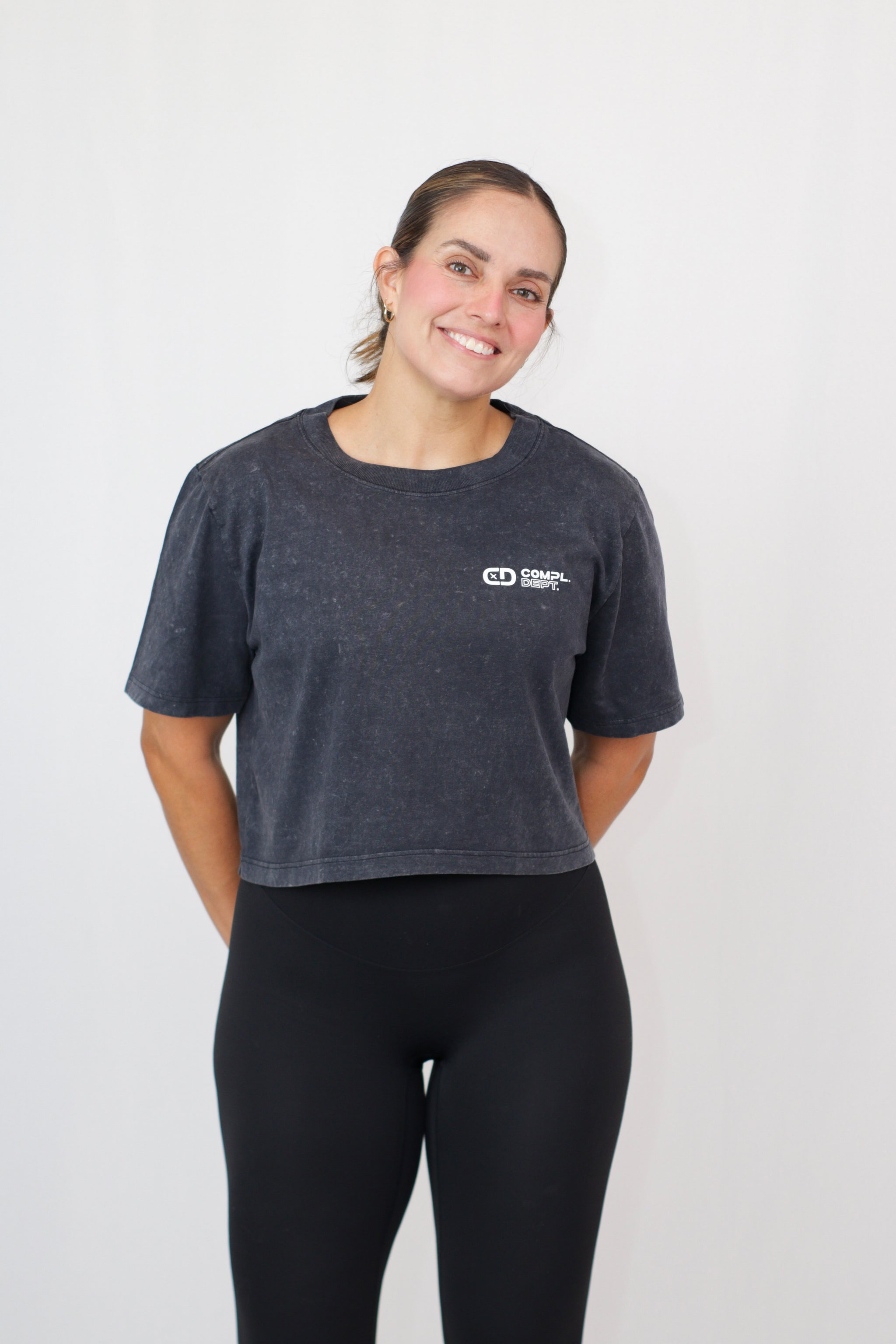 Basic Acid Wash Heavy Cropped Tee