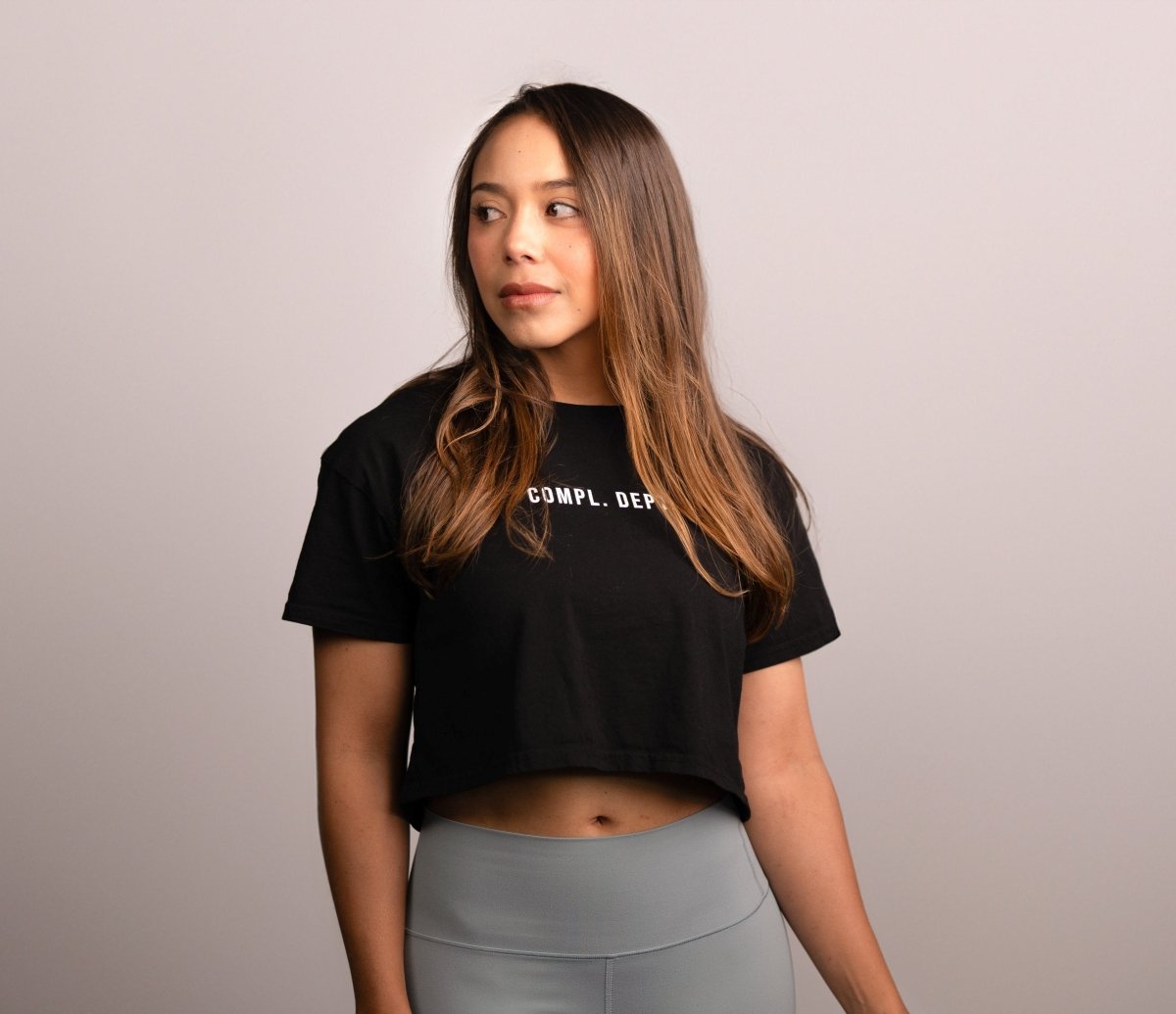 The Essential Comfort Crop Tee Black - Complaint Department