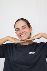 Basic Acid Wash Heavy Cropped Tee
